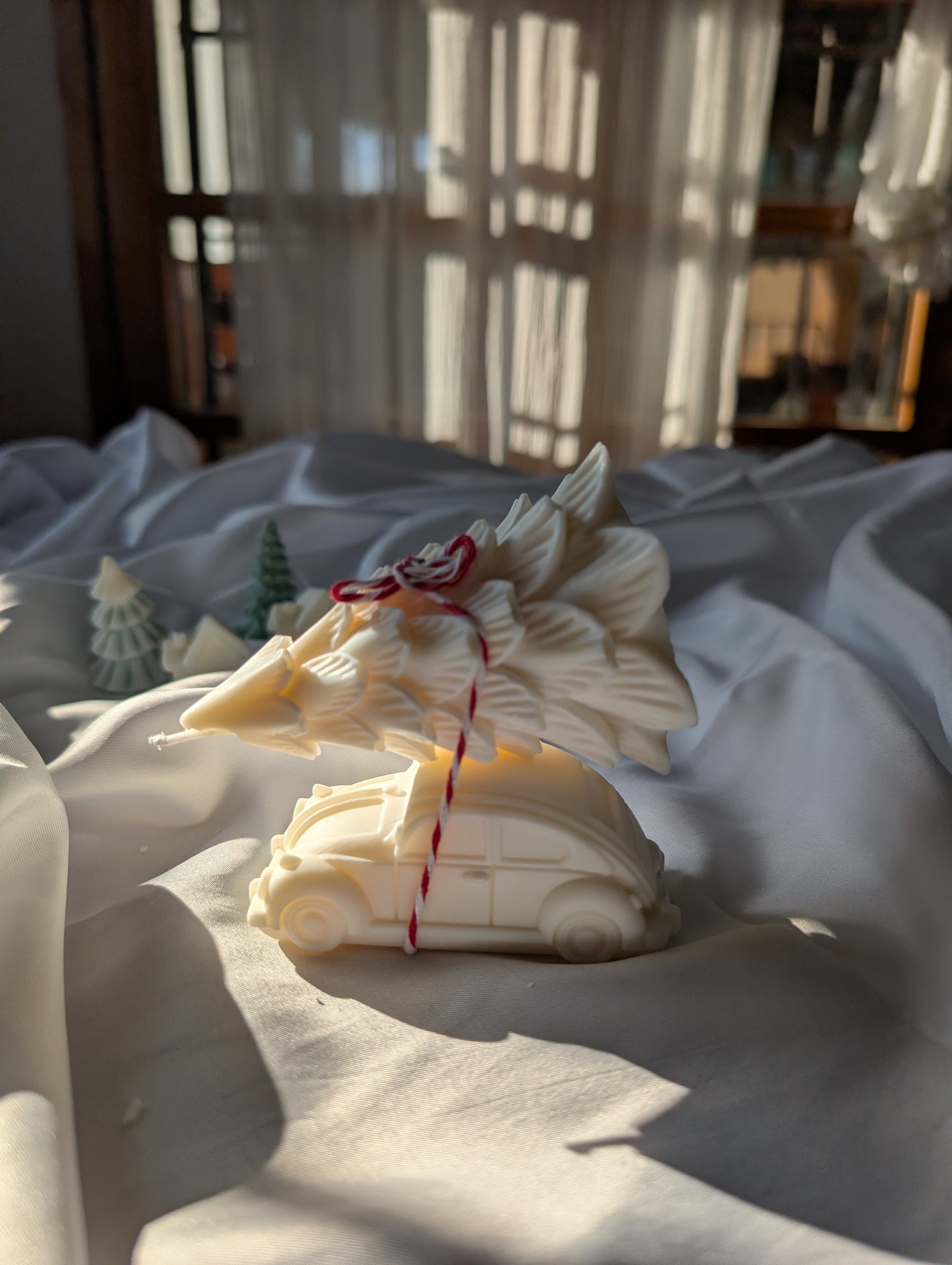 Vela decorativa - Coche papanoel